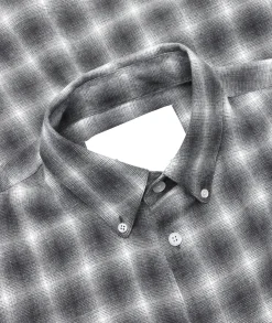 Skjorte<Garment Project Relaxed LS Button Down Shirt Skjorte Grå Mønster Flannel Grey Check