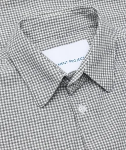 Skjorte<Garment Project Relaxed LS Button Down Shirt Skjorte Grå Mønster Flannel Small Grey Check