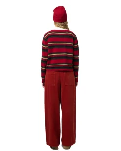 Genser<Guest In Residence Cropped Stripe Rugby Genser Rødt Mønster Rugby Combo