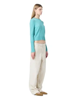 Genser<Guest In Residence Shrunken Crew Genser Turkis Glacier