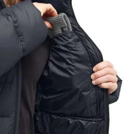 Jakke<Haglöfs Rosson Down Hood Men Jakke Sort True Black