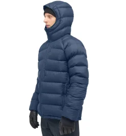 Jakke<Haglöfs Rosson Down Hood Men Jakke Mørkeblå Tarn Blue