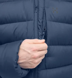Jakke<Haglöfs Rosson Down Hood Men Jakke Mørkeblå Tarn Blue