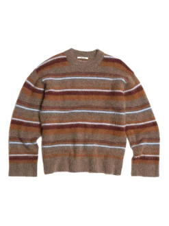 Genser<Holzweiler Fluffy Stripe Crew Genser Lysebrun