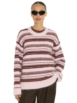 Genser<Holzweiler Fluffy Stripe Crew Genser Rosa Mønster