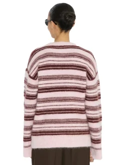 Genser<Holzweiler Fluffy Stripe Crew Genser Rosa Mønster