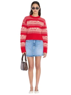 Genser<Holzweiler Hot Cropped Crew Genser Rødt Mønster