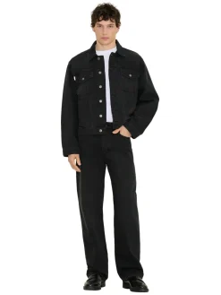 Jeans<Holzweiler M Straight Jeans Jeans Vasket Sort