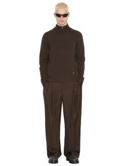 Genser<Holzweiler M. Wool Half Zip Genser Brun