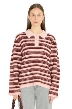 Genser<Holzweiler Olivia Wool Polo Genser Rosa Mønster