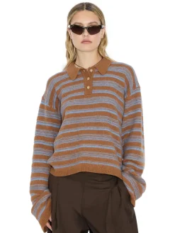 Genser<Holzweiler Olivia Wool Polo Genser Lys Brun