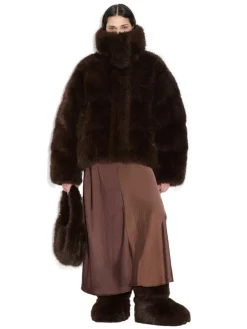 Jakke<Holzweiler Steilia Fauxfur Down Jkt Jakke Brun