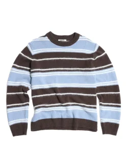 Genser<Holzweiler WOOL STRIPE CREW Genser Lyseblå Striper