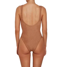 Badetøy<Hunza G Domino Swim Crinkle Badedrakt Brun