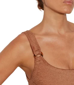 Badetøy<Hunza G Domino Swim Crinkle Badedrakt Brun