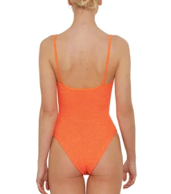 Badetøy<Hunza G Pamela Swim Crinkle Badedrakt Oransje