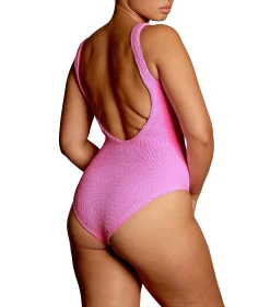 Badetøy<Hunza G Square neck swim crinkle Badedrakt Rosa