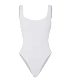 Badetøy<Hunza G Square Neck Swim Crinkle Badedrakt Hvit