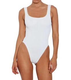 Badetøy<Hunza G Square Neck Swim Crinkle Badedrakt Hvit