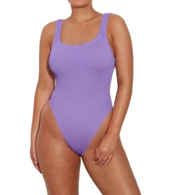 Badetøy<Hunza G Square Neck Swim Badedrakt Lilla