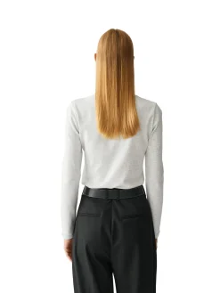 Genser<Julie Josephine Andrea Longsleeve Genser Lys Grå Melert