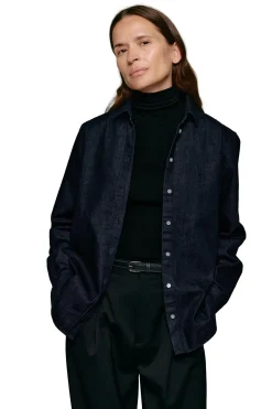 Skjorter<Julie Josephine Liv Denim Shirt Skjorte Mørkeblå