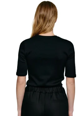 T-Shirt<Julie Josephine Marianne Rib Tee T-shirt Sort