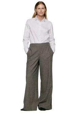 Bukser<Julie Josephine Mathilde Wool Blend Bukse Gråbrun