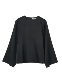 Skjorter<Julie Josephine Satin Bell Sleeve Blouse Skjorte Sort