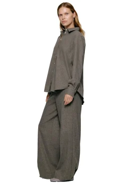 Skjorter<Julie Josephine Sophie Wool Blend Shirt Skjorte Gråbrun