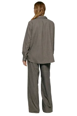 Skjorter<Julie Josephine Sophie Wool Blend Shirt Skjorte Gråbrun