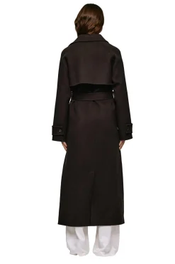 Jakke<Julie Josephine Thale Wool Trenchcoat Jakke Mørkebrun