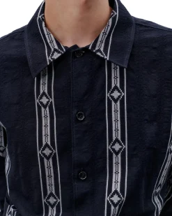 Skjorte<Libertine Libertine Venture Shirt Skjorte Stripet Mørkeblå