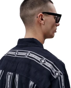 Skjorte<Libertine Libertine Venture Shirt Skjorte Stripet Mørkeblå