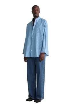 Skjorte<Livid Aiden Skjorte Hvit Og Blå