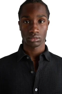 Skjorte<Livid Tim Black Bonded Skjorte Sort