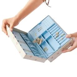 Maanesten<Maanesten Margaret Jewelry Box Smykkeskrin Beige Og Blå