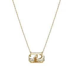 Maanesten<Maanesten Zodiac Aquarius Necklace Vannmann Smykke Gull