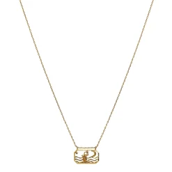 Maanesten<Maanesten Zodiac Aquarius Necklace Vannmann Smykke Gull