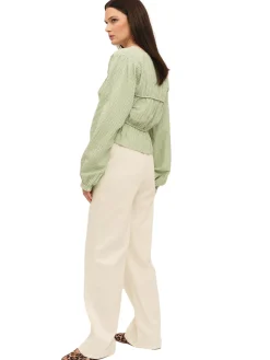 Skjorter<Once Untold Indiana String Blouse Skjorte Hvit Og Grønn