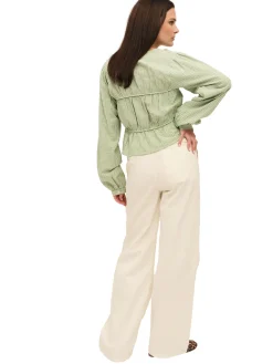 Skjorter<Once Untold Indiana String Blouse Skjorte Hvit Og Grønn