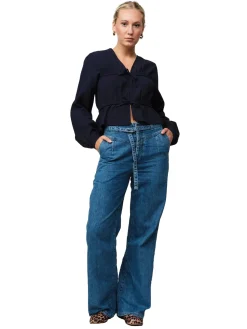 Skjorter<Once Untold Mercer String Blouse Skjorte Marine