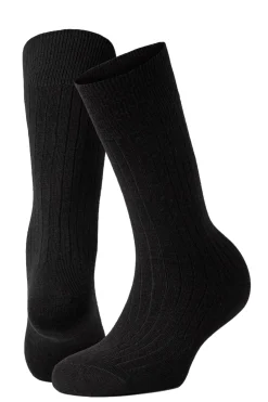 Tilbehør<Panos Emporio 2 PK Calle Premium Mercerized Wool Rib Sokker Sort