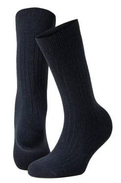 Tilbehør<Panos Emporio 2PK Calle Premium Mercerized Wool Rib Sokker Mørkeblå