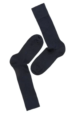 Tilbehør<Panos Emporio 2PK Calle Premium Mercerized Wool Rib Sokker Mørkeblå