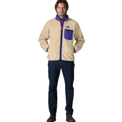 Jakke<Patagonia M Classic Retro-X Jkt Jakke Beige Og Blå