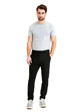 Bukser<Plain JoshPL 315 Black Bukse Sort