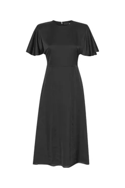 Kjole<ROTATE Chiffon Midi Dress Kjole Sort