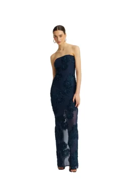Kjole<ROTATE 3D Mesh Maxi Dress Kjole Mørkeblå