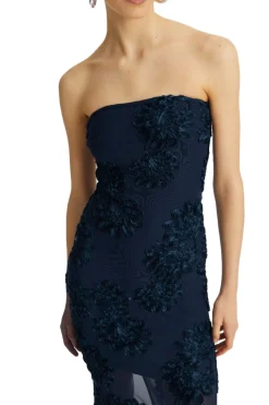 Kjole<ROTATE 3D Mesh Maxi Dress Kjole Mørkeblå